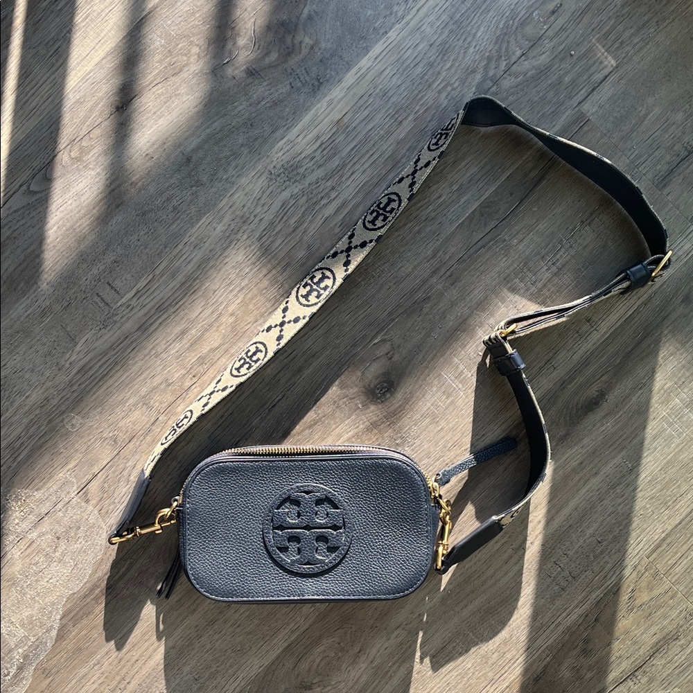 Tory Burch Black and Tan Crossbody Bag